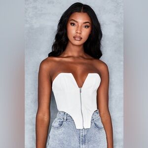 White Crop bustier